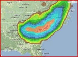 Snow and Ice prediction by NWS for Georgia and Atlantic Coast