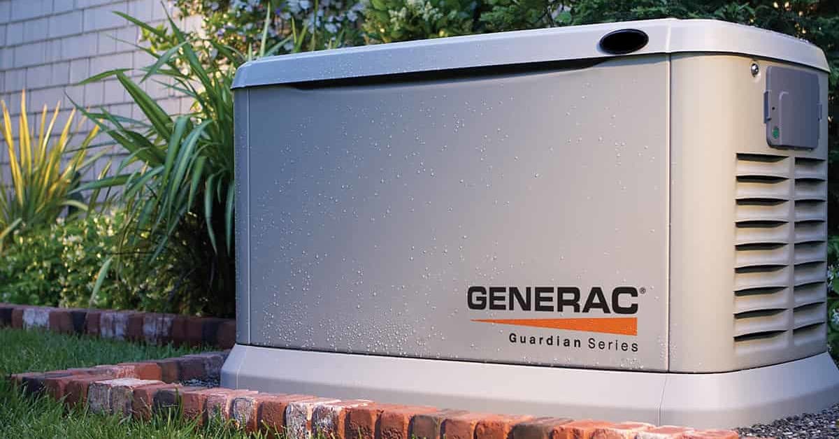 Generac Guardian Whole House Generator Installed Next to a House