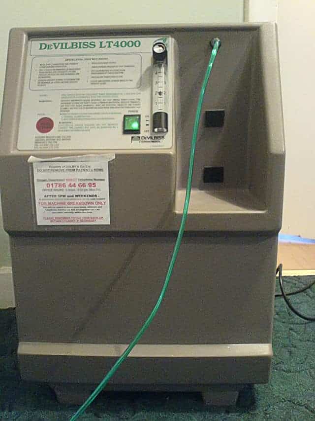 An oxygen concentrator provides oxygen for people with severe breathing problems.