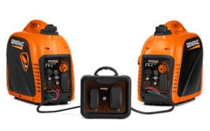 Two Generac GP2500i Generators Connected with the 7118 Parallel Kit