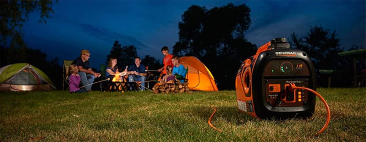 Generac Portable Inverter Generator used at a family campout.