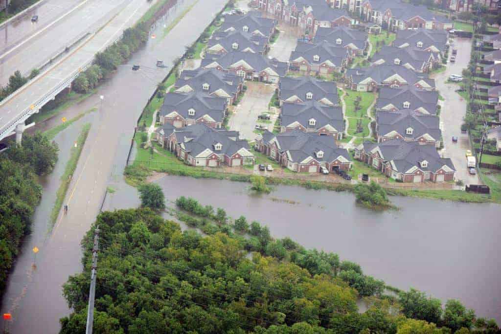 Flooded Houston Homes Seen from the Air