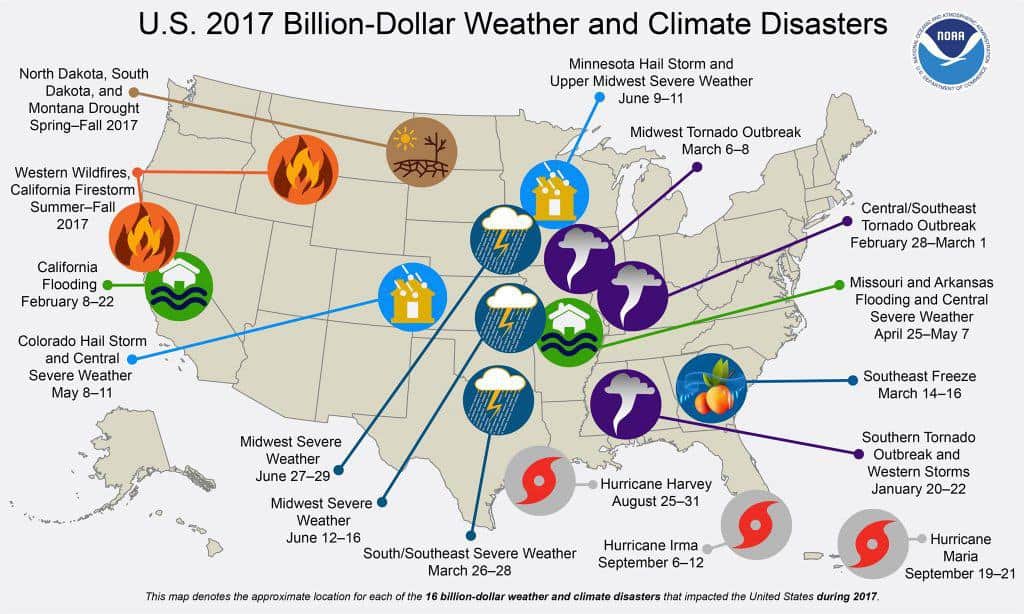Graphic Detailing the Weather Disasters from 2017