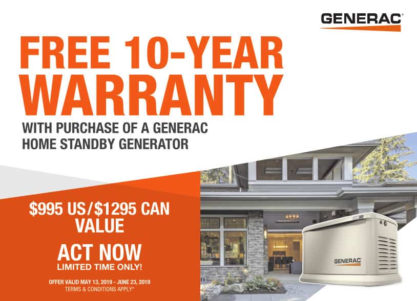 Generac 10Year Extended Warranty Home Standby GeneratorsNorwall