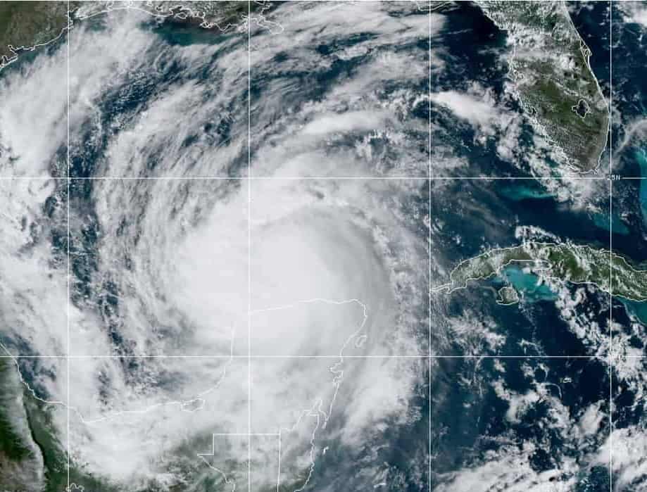 Hurricane Delta in the Gulf of Mexico NOAA GOES Satellite Image