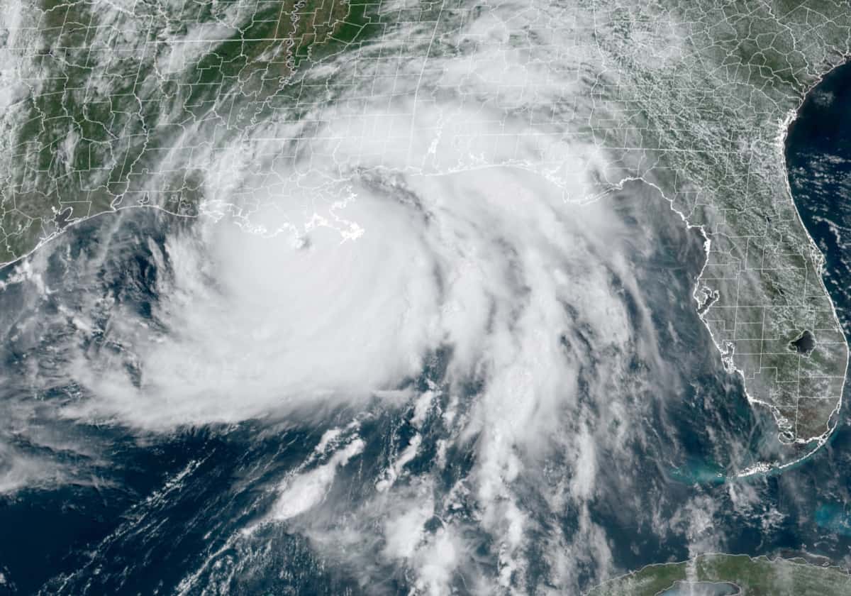 Hurricane Ida Just Before Landfall. NOAA NHC Satellite Image