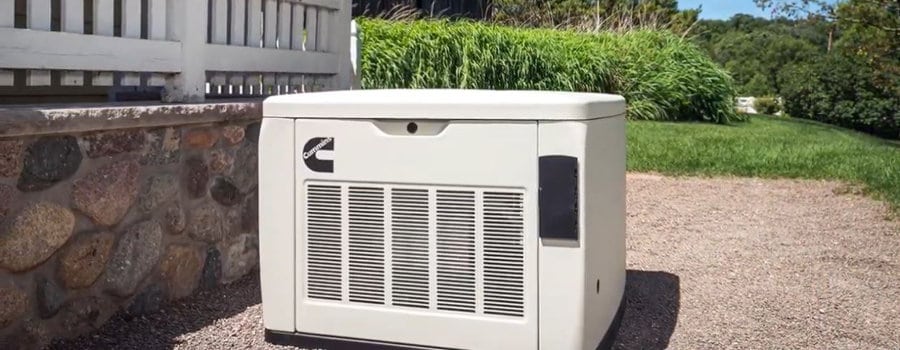 Cummins 20kW Home Standby Generator in a Backyard