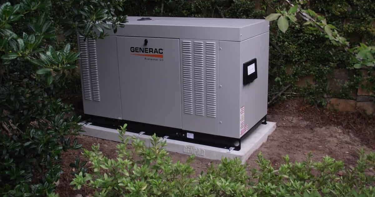 Generac Protector Installed on Precast 4-Inch Concrete Pad