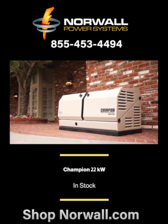 Introducing the Champion 22kW Home Standby Generator Now at Norwall